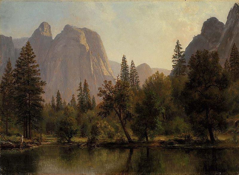 Albert Bierstadt Cathedral Rocks, Yosemite Valley oil painting picture